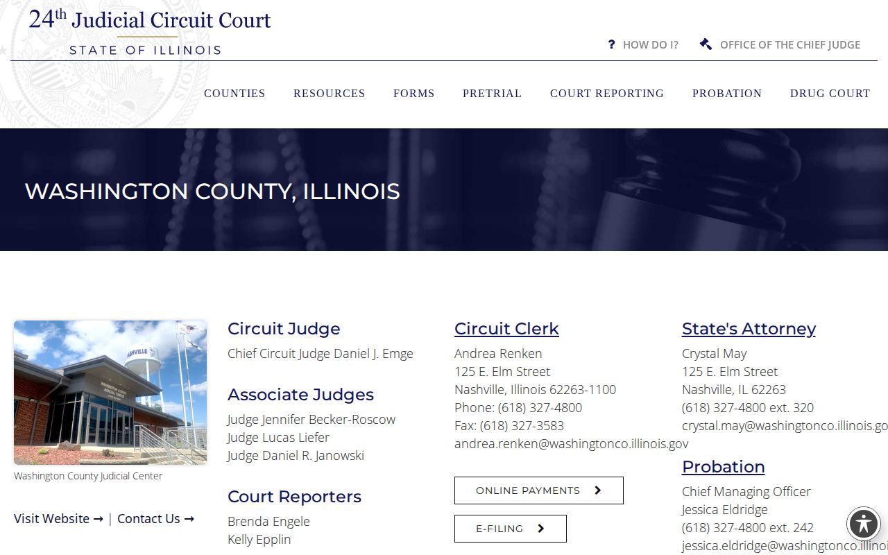 Washington County 24th Circuit pretrial and court directory