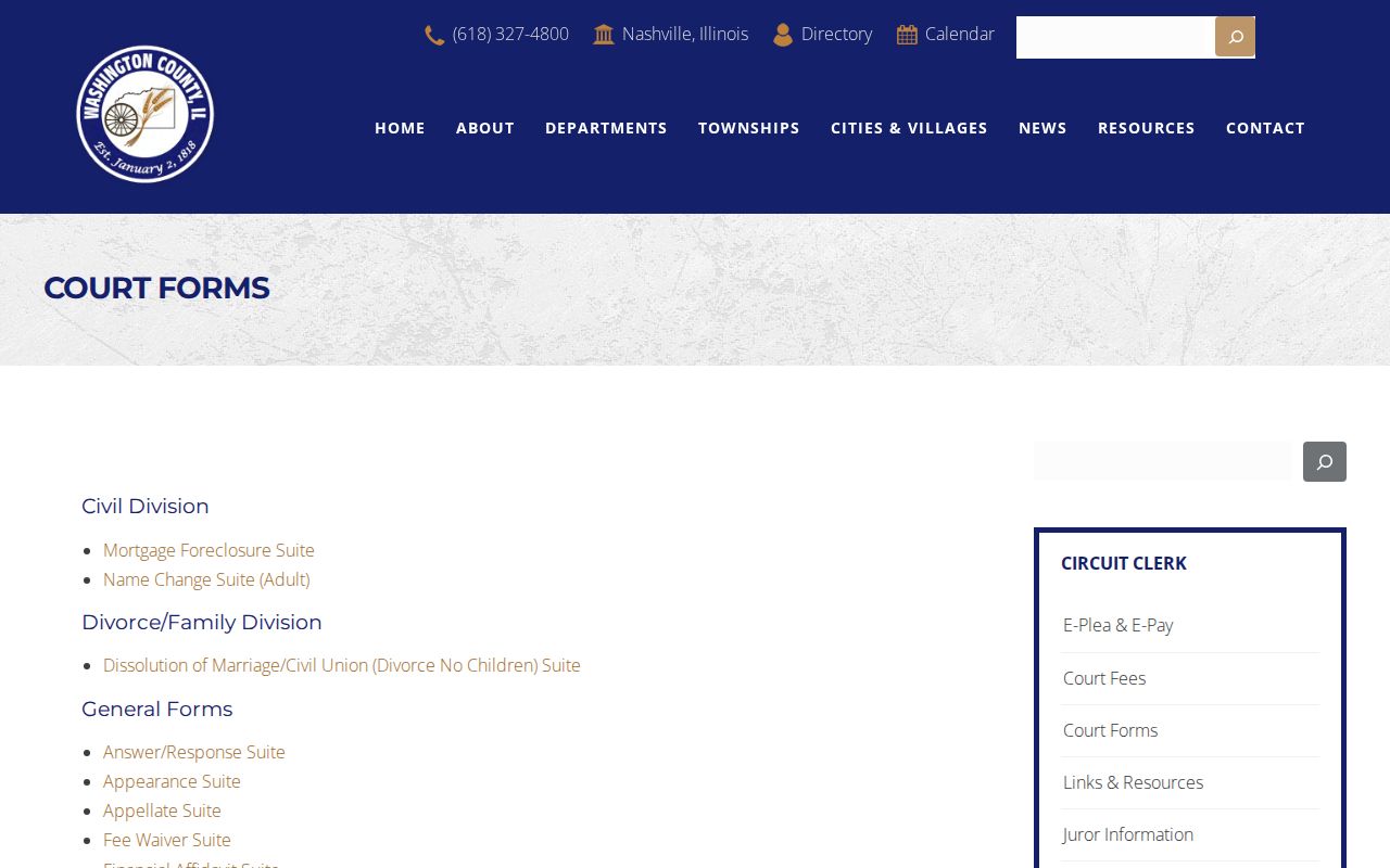 Washington County court forms and record relief resources