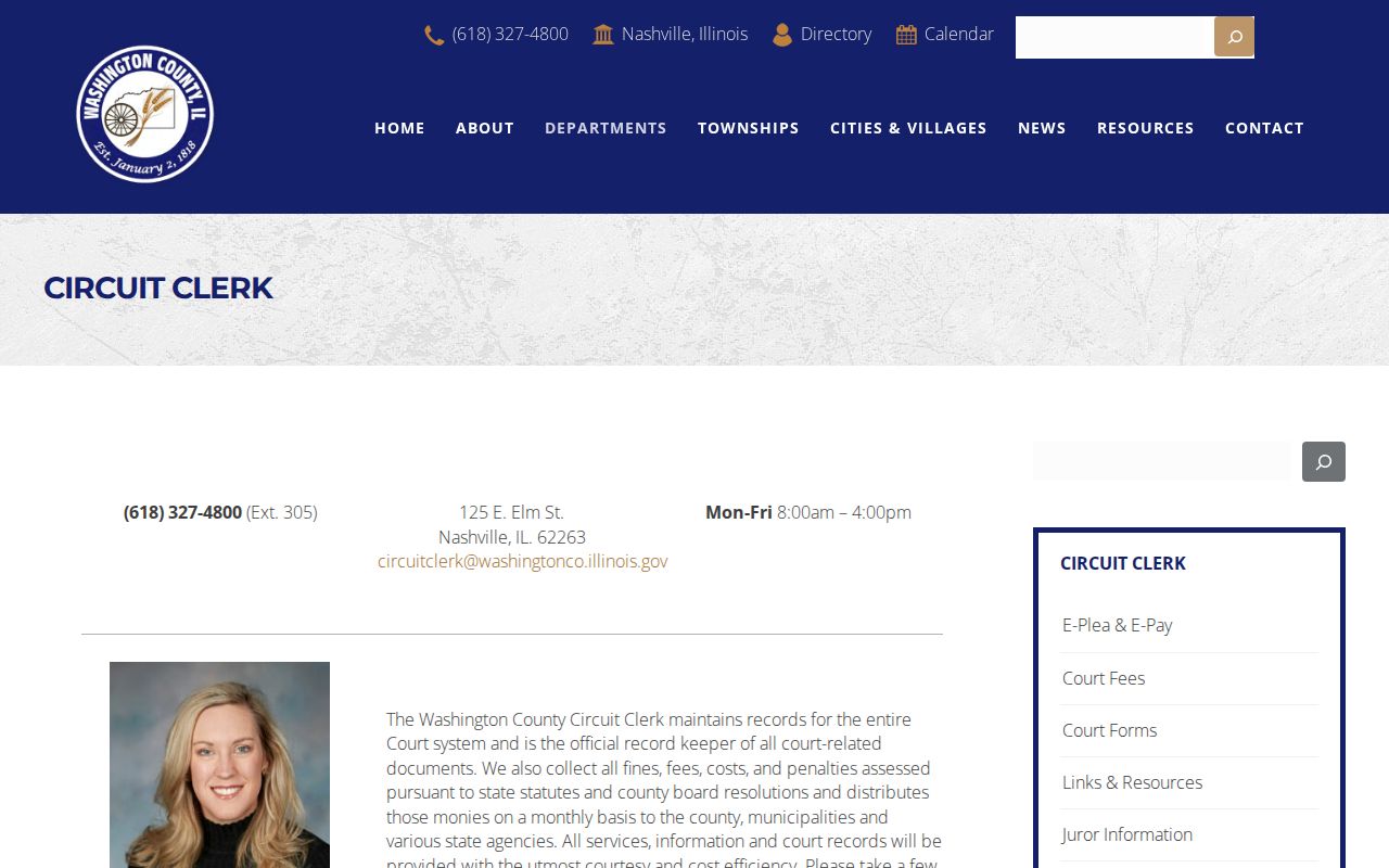 Washington County Circuit Clerk court records page