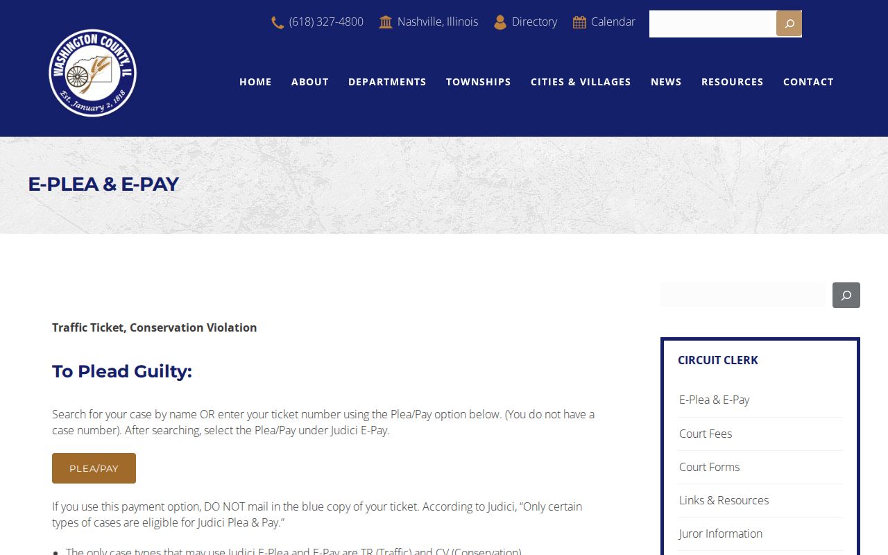 Washington County e-plea and e-pay guidance